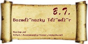 Bozmánszky Tömör névjegykártya